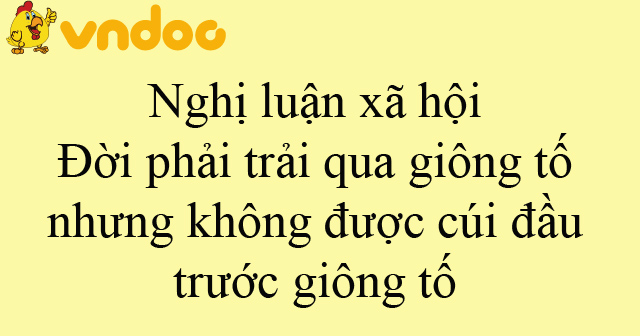 Nghị luận xã hội: Đời phải trải qua giông tố nhưng không được cúi đầu ...