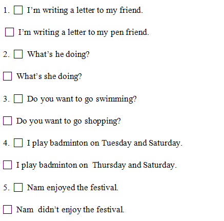 Đề thi tiếng Anh lớp 5 học kỳ 1 năm 2019 - 2020