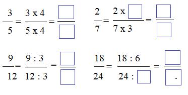 Giải Toán lớp 4 VNEN bài 65: Phân số bằng nhau