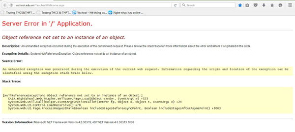Xử lý lỗi không vào được sổ liên lạc điện tử