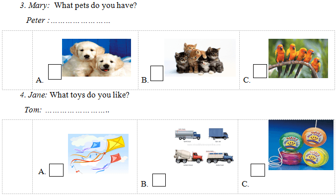 Đề kiểm tra học kì 1 lớp 3 môn tiếng Anh năm 2019 - 2020