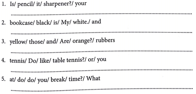 Bài tập ngữ pháp tiếng Anh lớp 3 Unit 10 What do you do at break time?
