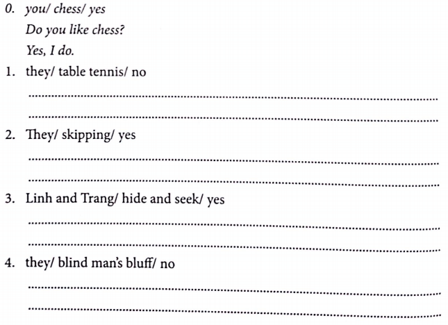 Bài tập ngữ pháp tiếng Anh lớp 3 Unit 10 What do you do at break time?