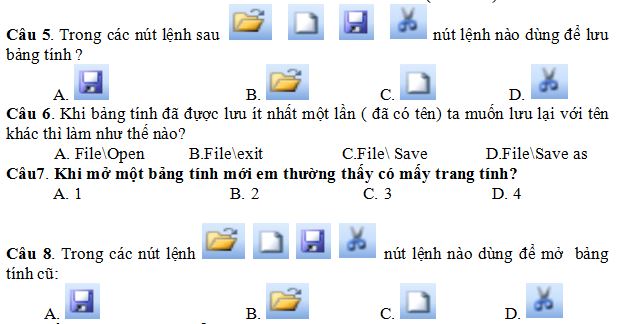 Đề kiểm tra môn Tin học lớp 7 học kì 1 có đáp án năm 2019