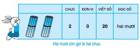 Lý thuyết Toán lớp 1: Hai mươi. Hai chục