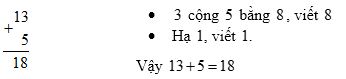 Lý thuyết Toán lớp 1: Phép cộng dạng 14 + 3
