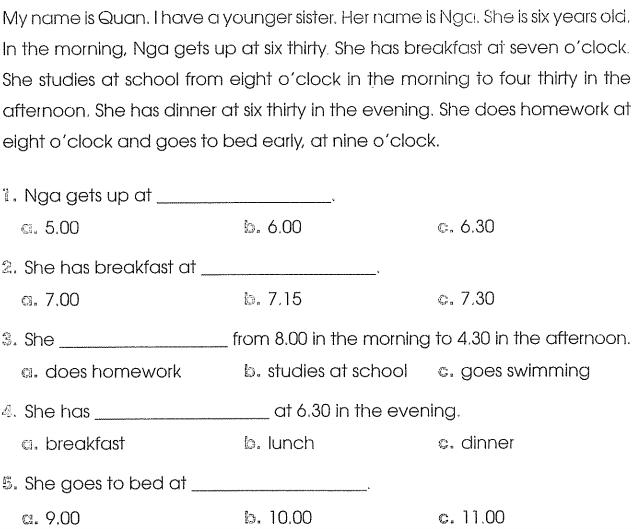 Bài tập cuối tuần môn Tiếng Anh lớp 4 Tuần 18