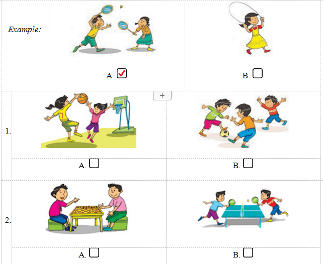 Đề thi học kì 1 lớp 3 môn tiếng Anh trường Tiểu học Tình Cương