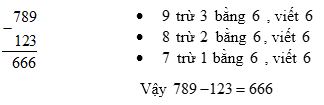 Lý thuyết Toán lớp 2: Phép trừ (không nhớ) trong phạm vi 1000