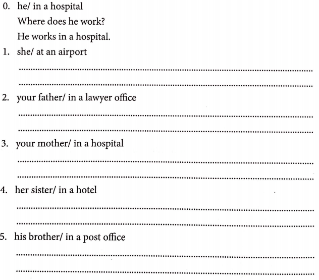 Bài tập ngữ pháp tiếng Anh lớp 4 Unit 12 What does your father do?