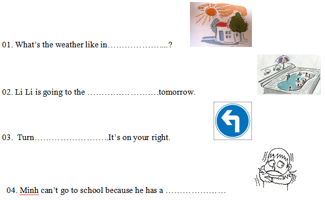 Đề thi học sinh giỏi tiếng Anh lớp 3 năm 2019 - 2020 số 14