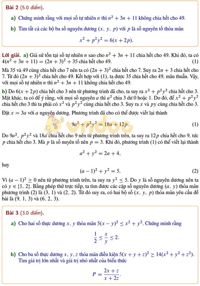 Đề thi học sinh giỏi lớp 9 môn Toán Sở GD&ĐT Hà Nội năm học 2019 - 2020