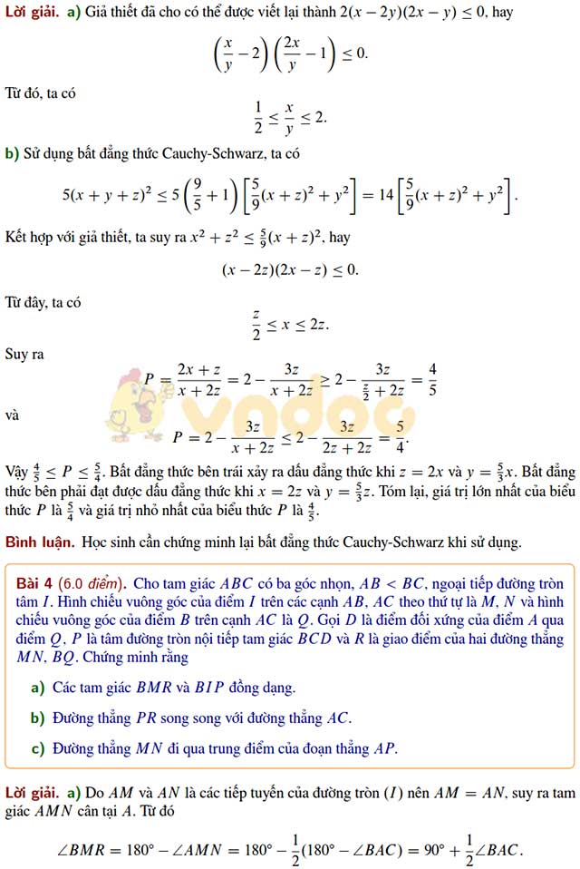 Đề thi học sinh giỏi lớp 9 môn Toán Sở GD&ĐT Hà Nội năm học 2019 - 2020