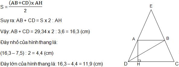 Bài tập tính diện tích hình thang