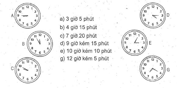 Bài tập Toán lớp 3: Thực hành xem đồng hồ