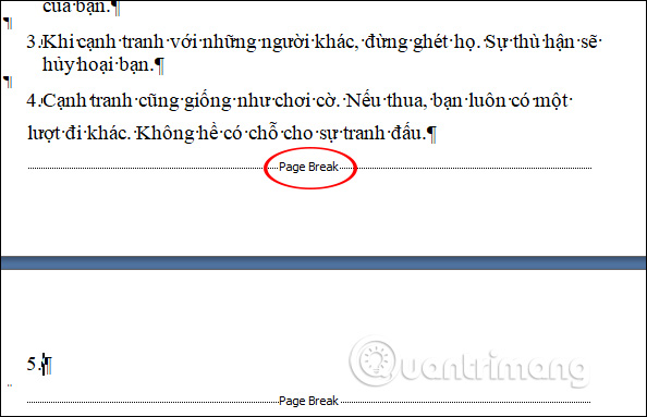 Cách xóa trang trắng trong Word 2007