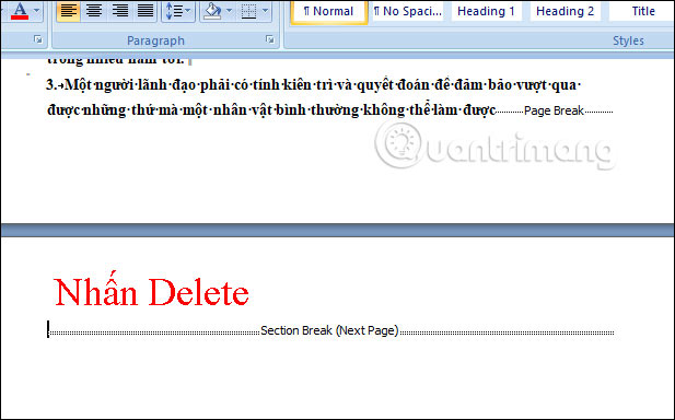 Cách xóa trang trắng trong Word 2013
