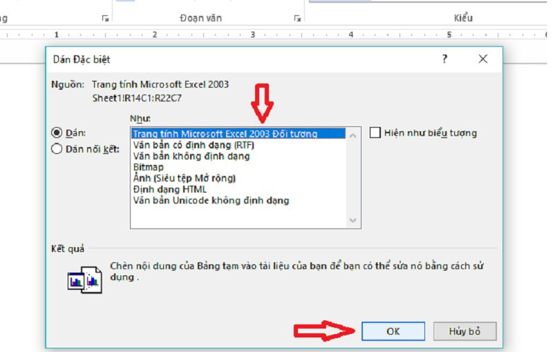 Hướng dẫn copy dữ liệu từ Excel sang Word