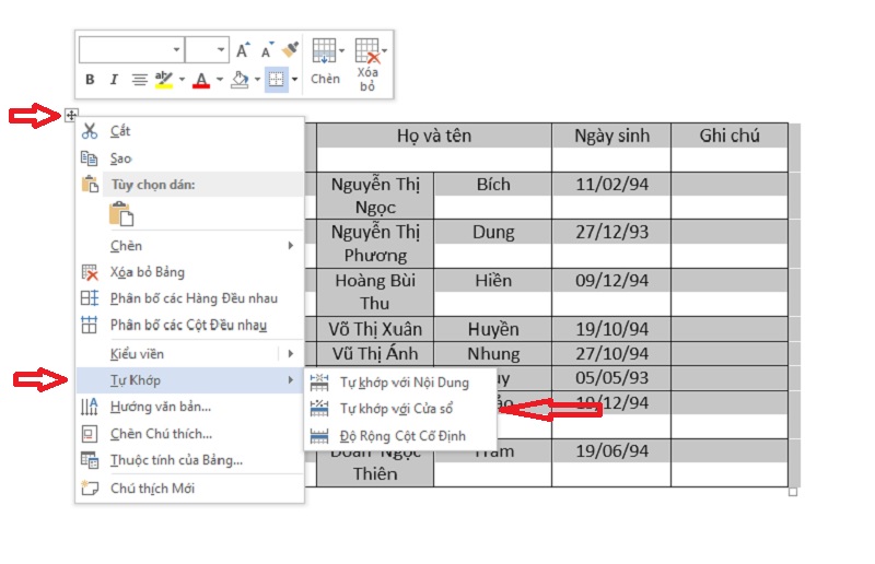 Hướng dẫn copy dữ liệu từ Excel sang Word 2016