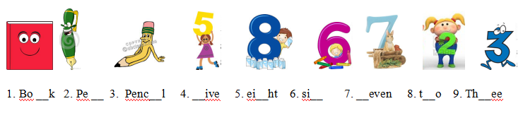 Bài tập từ vựng tiếng Anh lớp 1 năm 2019 - 2020