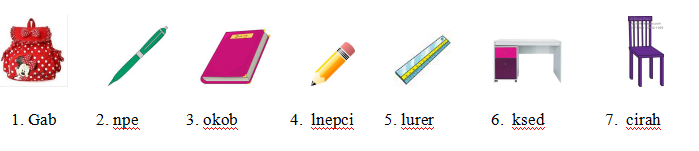 Bài tập từ vựng tiếng Anh lớp 1 năm 2019 - 2020