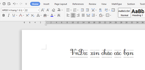 Font chữ tiểu họch