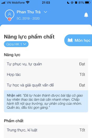 Cách xem sổ liên lạc điện tử PINO