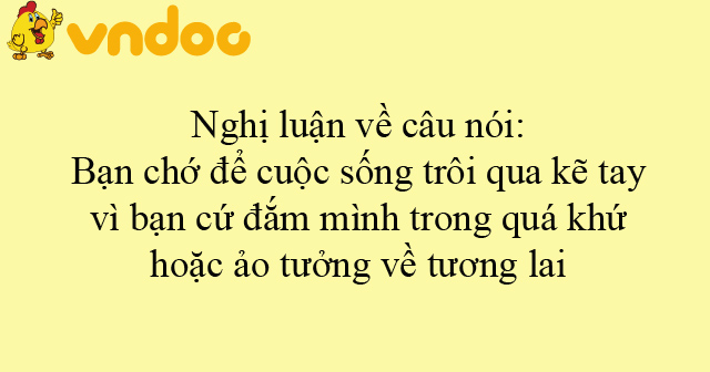 Nghị luận về câu nói: Bạn chớ để cuộc sống trôi qua kẽ tay vì bạn cứ ...