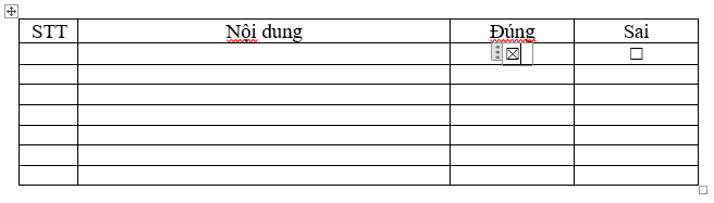Cách tạo check box trong word