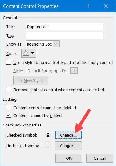 Tạo checkbox trong word