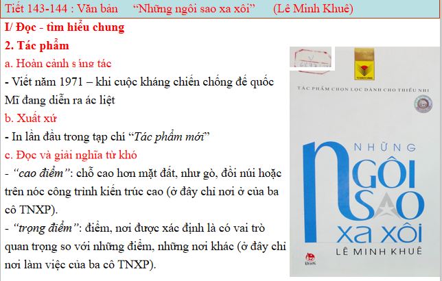 Bài giảng trực tuyến Những ngôi sao xa xôi