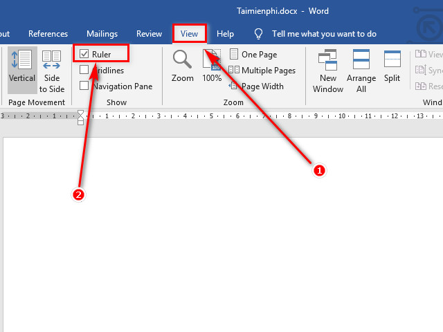 Cách ẩn, hiện ruler trong Word 2019