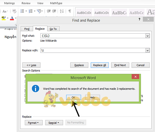 Cách xóa khoảng trắng trong word