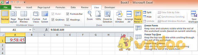 Đồng hồ đếm ngược trong excel