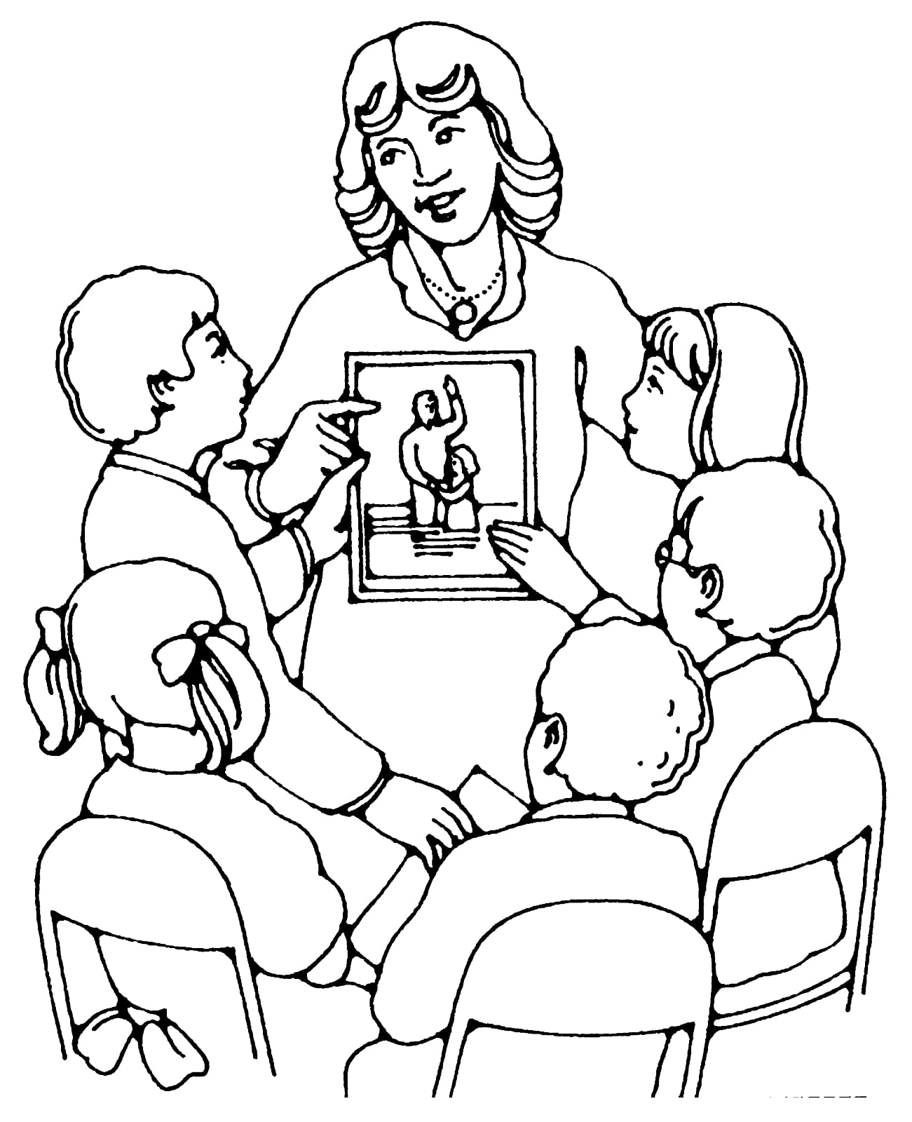 Tranh tô màu cô giáo