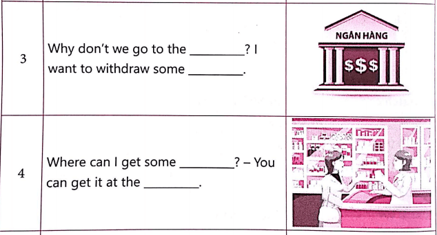 Bài tập ngữ pháp tiếng Anh lớp 4 Unit 16 Let's go to the bookshop!