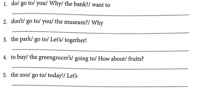 Bài tập ngữ pháp tiếng Anh lớp 4 Unit 16 Let's go to the bookshop!