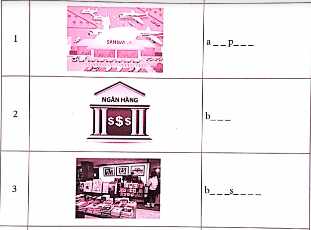 Bài tập từ vựng tiếng Anh lớp 4 Unit 16 Let's go to the bookshop!