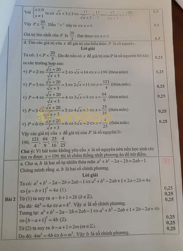 Đề thi chọn học sinh giỏi lớp 9 môn Toán Phòng GD&ĐT Thái Nguên năm học 2019 - 2020