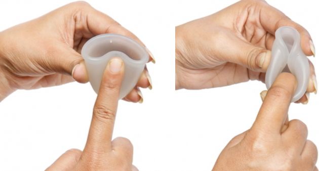 Cách gấp cốc nguyệt san hình chữ V