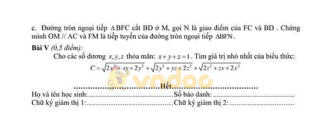 Đề thi thử vào lớp 10 môn Toán Trường THCS Giảng Võ, Ba Đình năm học 2020 - 2021