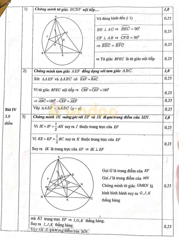 Đề thi thử vào lớp 10 môn Toán Trường THPT Trần Nhân Tông, Hai Bà Trưng năm học 2020 - 2021