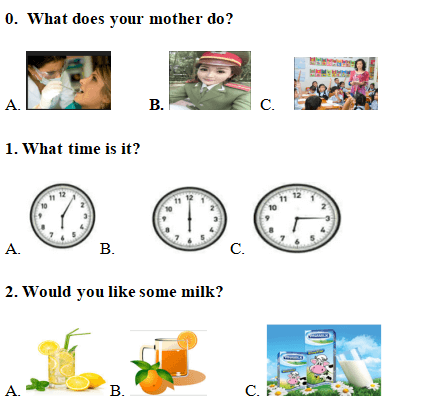 Đề thi học kì 2 môn Tiếng Anh lớp 4 có file nghe số 3