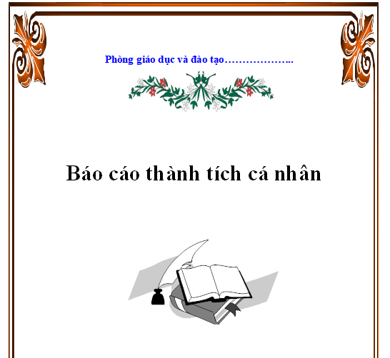 Mẫu bìa báo cáo thành tích cá nhân - Tìm đáp án, giải bài tập, để học