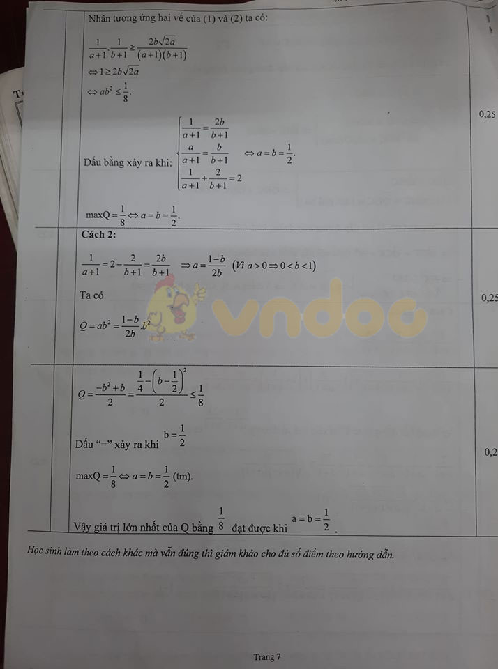 Đề thi thử vào lớp 10 môn Toán Trường THPT Sơn Tây năm 2020 (Lần 1)