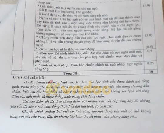 Đề thi Văn lớp 7 học kì 2 năm 2020