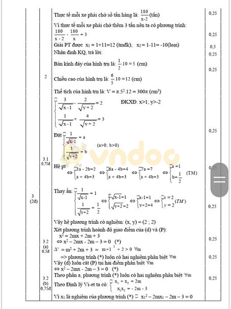 Đề thi thử vào lớp 10 môn Toán Phòng GD&ĐT Quốc Oai năm 2020 (Lần 1)