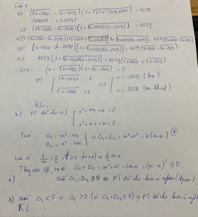 Đề thi tuyển sinh lớp 10 Chuyên Toán năm 2020 Sở GD&ĐT Bình Dương