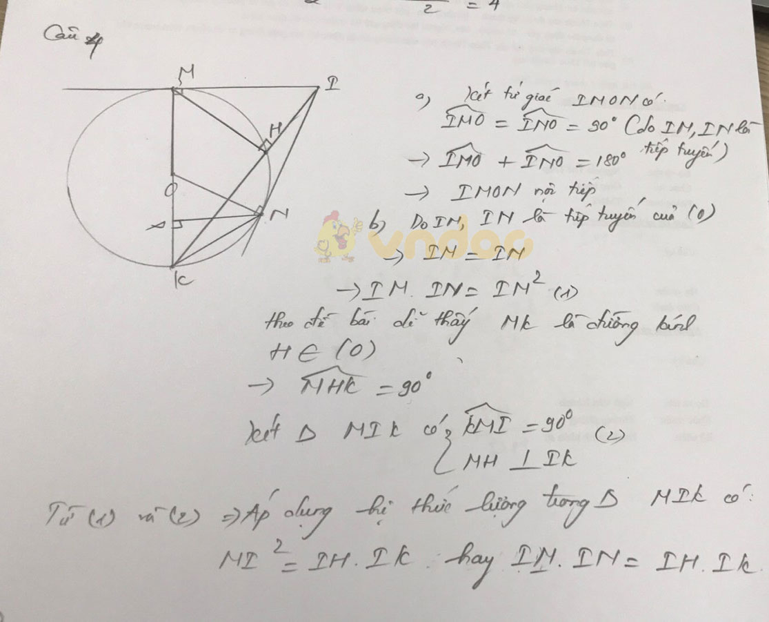 Đáp án đề thi tuyển sinh lớp 10 môn Toán tỉnh Khánh Hòa năm 2020