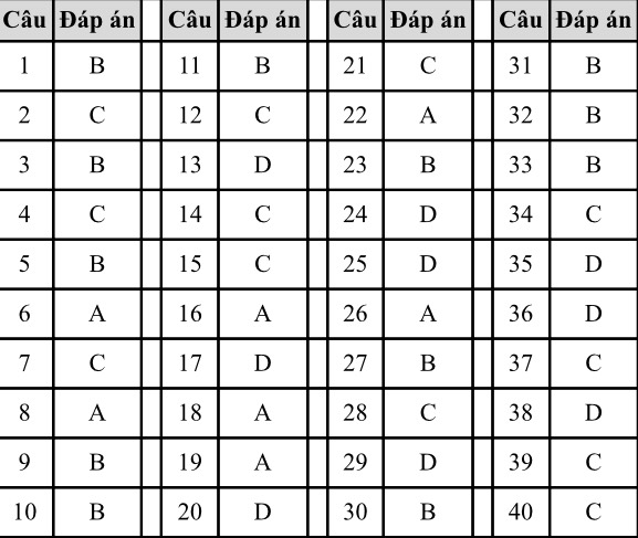 Đáp án Đề thi tuyển sinh lớp 10 môn Anh Hà Nội năm 2020